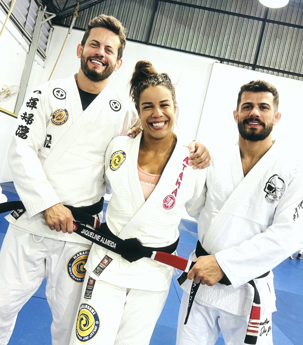 The group gathered after a black-belt training session at Brazier